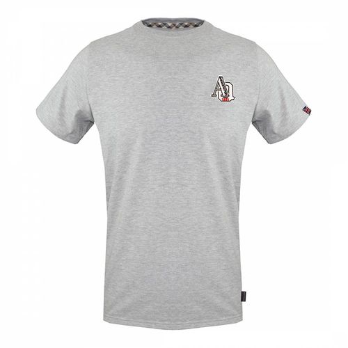 Grey Small Logo Cotton T-Shirt - Aquascutum - Modalova