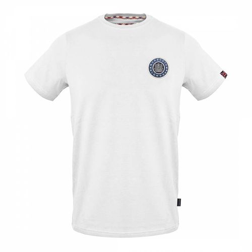 White Circle Logo Cotton T-Shirt - Aquascutum - Modalova