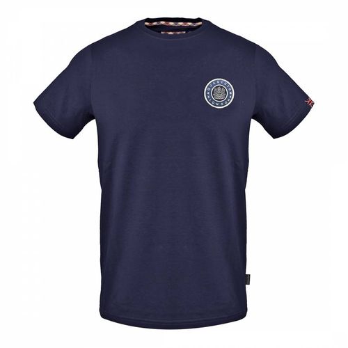 Navy Circle Logo Cotton T-Shirt - Aquascutum - Modalova