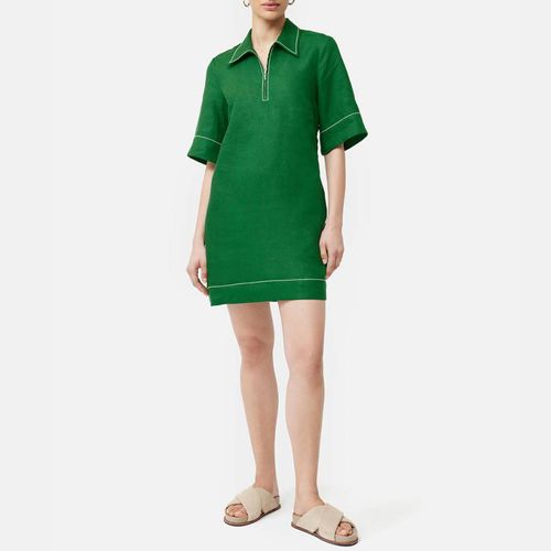 Green Zip Front Linen Mini Dress - Jigsaw - Modalova