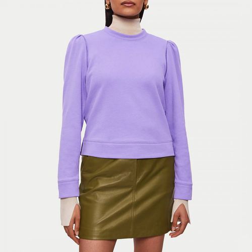 Lilac Puff Sleeve Cotton Sweatshirt - Jigsaw - Modalova