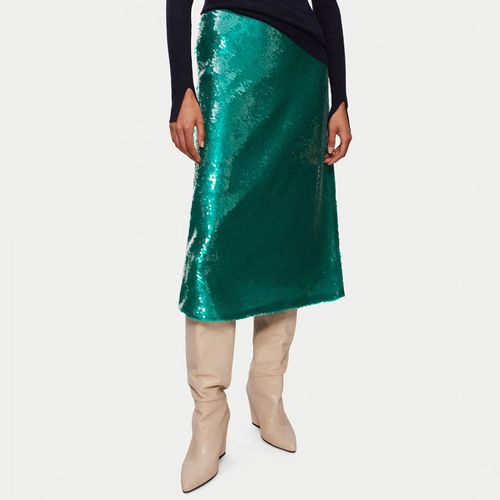 Green Sequin Midi Skirt - Jigsaw - Modalova
