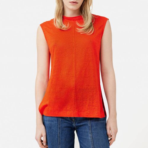 Red Linen Sleeveless T-Shirt - Jigsaw - Modalova