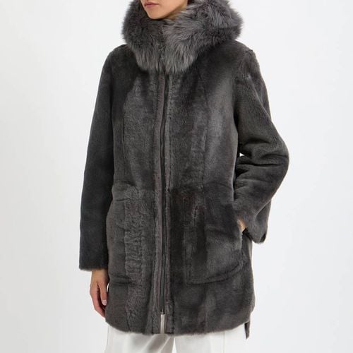 Grey Shearling Reversible Zip Parka - N°· Eleven - Modalova