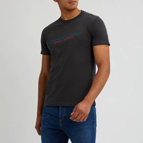 Grey Diegor Branded Cotton T-Shirt - Diesel - Modalova