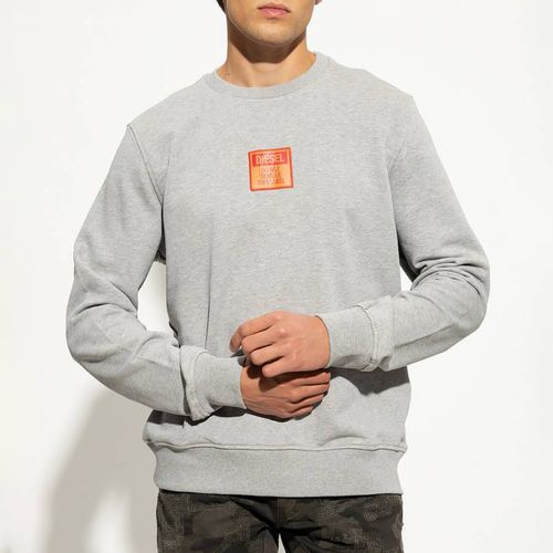 Grey Ginn Graphic Cotton Sweatshirt - Diesel - Modalova