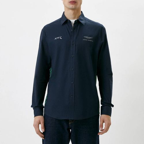 Navy AMR Long Sleeve Cotton Shirt - Hackett London - Modalova
