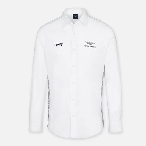 White AMR Long Sleeve Cotton Shirt - Hackett London - Modalova