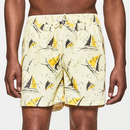 Yellow Riviera Printed Swim Shorts - Hackett London - Modalova