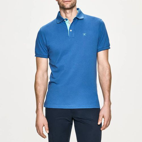 Blue Logo Cotton Polo Shirt - Hackett London - Modalova