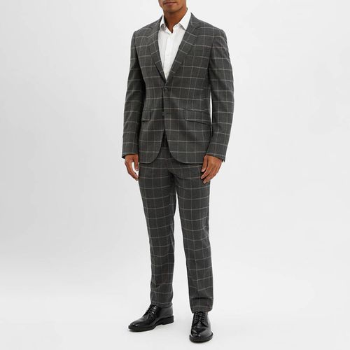 Grey Check Stretch Wool Suit - Hackett London - Modalova