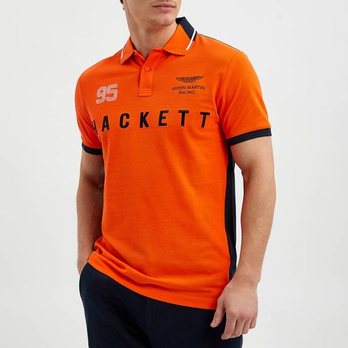Orange AMR Logo Cotton Polo Shirt - Hackett London - Modalova