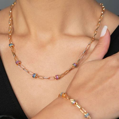 Multicolor Gold Jewellery Set - Elika - Modalova