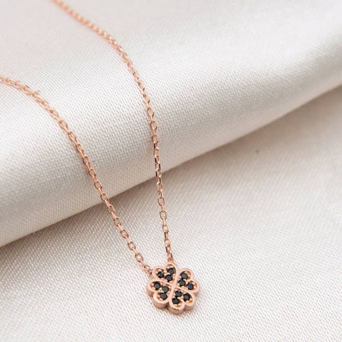 Black & Rose Gold Necklace - Elika - Modalova