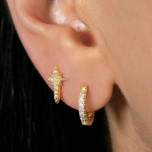 Silver/Gold Earrings - Elika - Modalova