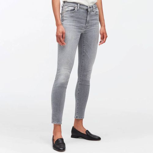 Grey Skinny Cropped Stretch Jeans - 7 For All Mankind - Modalova
