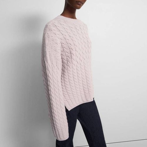 Pale Karenia Cable Knit Cashmere Blend Jumper - Theory - Modalova