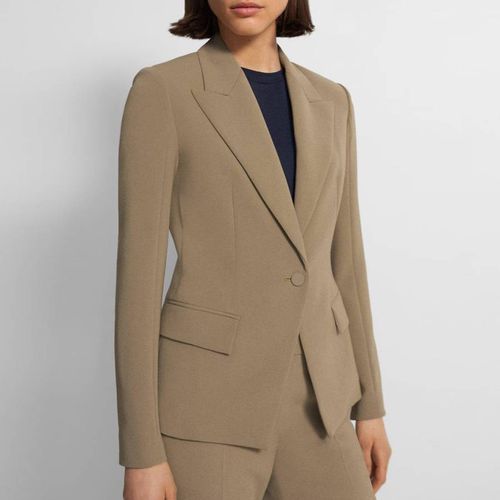 Tan Single Breasted Blazer - Theory - Modalova