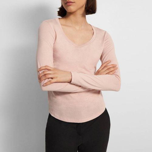 Pale Pink Fitted Scoop Neck Top - Theory - Modalova