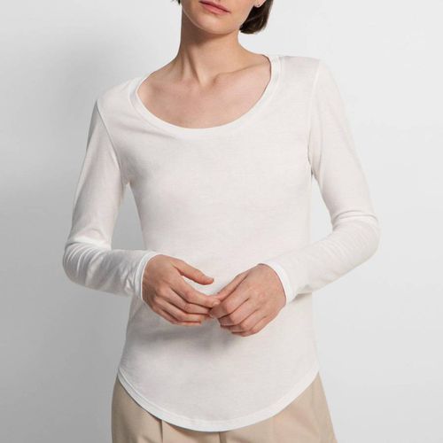 White Fitted Scoop Neck Top - Theory - Modalova