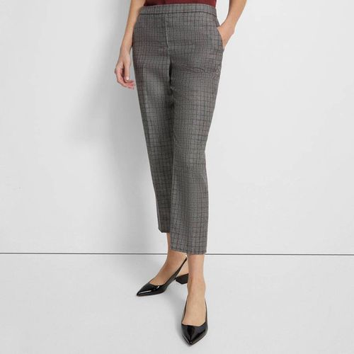 Grey Treeca Check Pull On Wool Trousers - Theory - Modalova