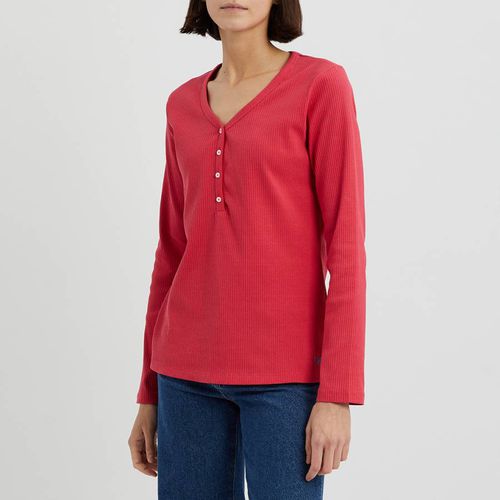Red Long Sleeved Ribbed T-Shirt - Crew Clothing - Modalova
