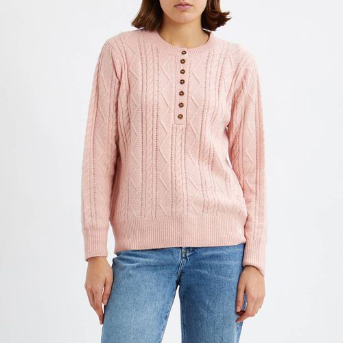 Pink Button Down Knitted Jumper - Crew Clothing - Modalova