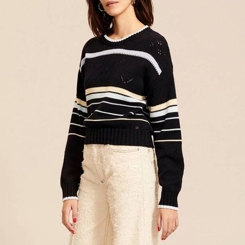 Black Cotton Broderie Striped Jumper - Sonia Rykiel - Modalova