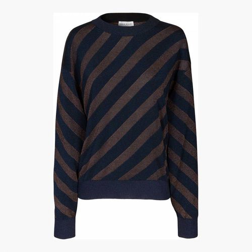 Navy Diagonal Stripe Jumper - Sonia Rykiel - Modalova