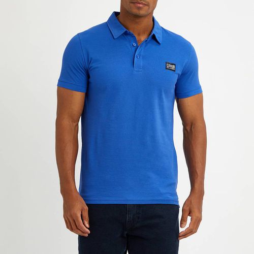 Royal Blue Small Branded Polo Top - Cavalli Class - Modalova