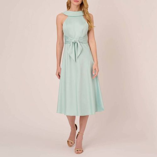 Mint Satin Roll Collar Dress - Adrianna Papell - Modalova