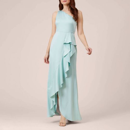 Mint Satin One Shoulder Gown - Adrianna Papell - Modalova