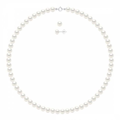 Silver Necklace and Bracelet Set Row Of Pearl - Ateliers Saint Germain - Modalova