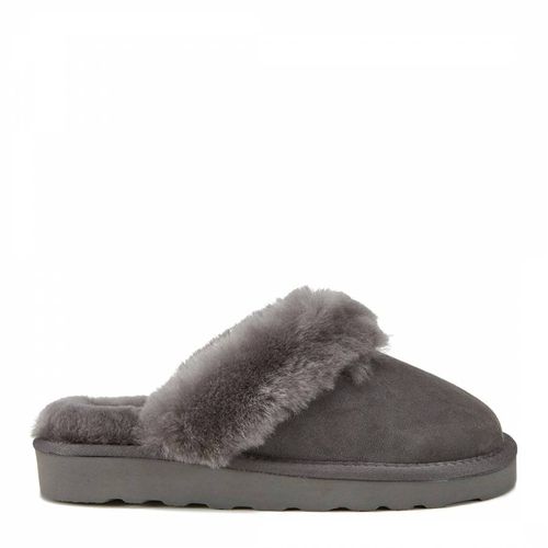 Grey Mool Suede Sheepskin Slippers - Australia Luxe Collective - Modalova