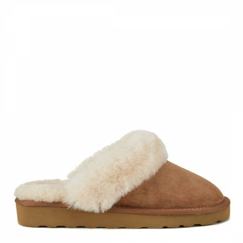 Chestnut Mool Suede Sheepskin Slippers - Australia Luxe Collective - Modalova