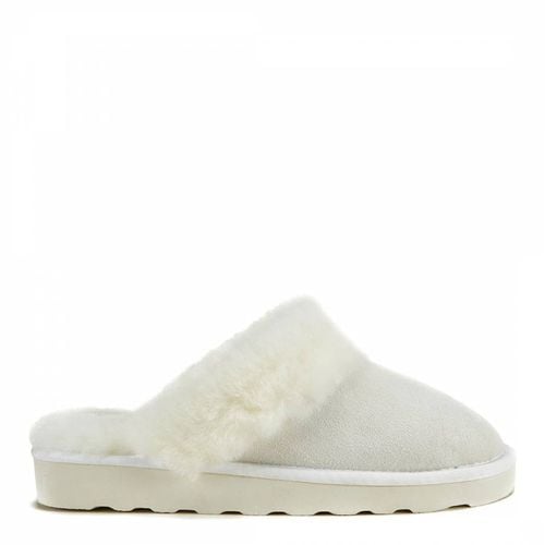 White Mool Suede Sheepskin Slippers - Australia Luxe Collective - Modalova