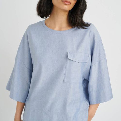 Pale Blue Kei Linen Blend Top - Inwear - Modalova