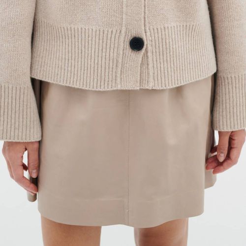 Beige Wook Leather Mini Skirt - Inwear - Modalova