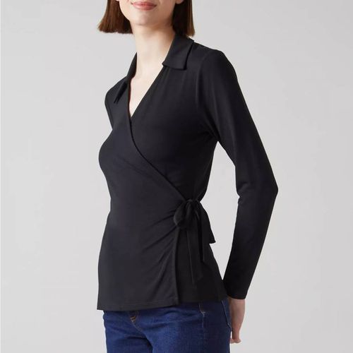 Black Anais Long Sleeve Wrap Top - L K Bennett - Modalova