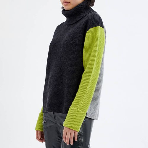 Charcoal//Green Glow Wool Colourblock Jumper - NÂ°Â· Eleven - Modalova