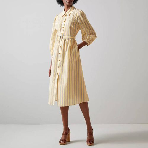 Yellow Aarons Cotton Blend Midi Shirt Dress - L K Bennett - Modalova