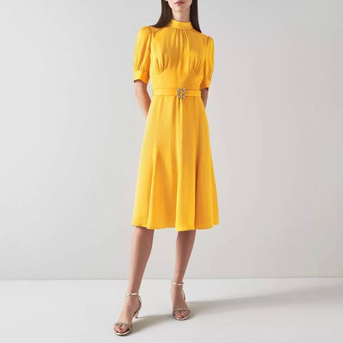 Yellow India High Neck Midi Dress - L K Bennett - Modalova