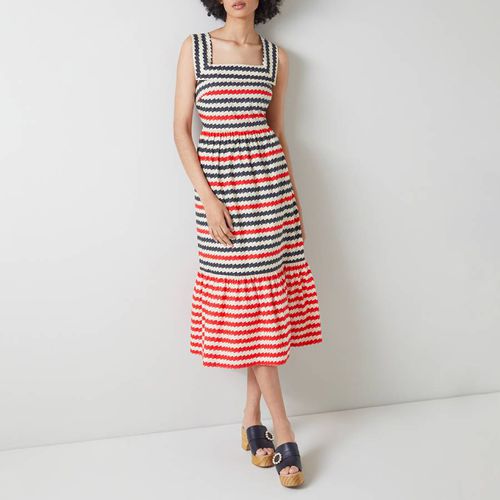 Striped June Cotton Midi Dress - L K Bennett - Modalova