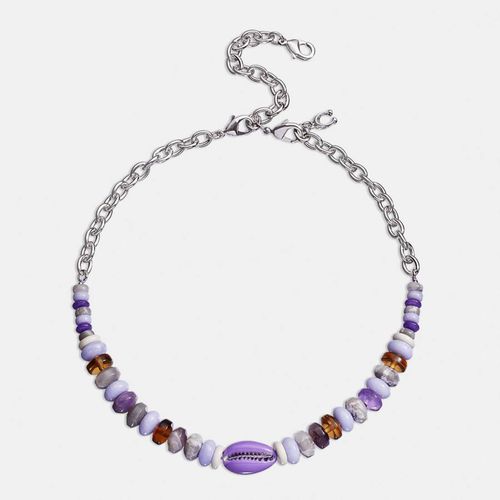 Purple Shell Beaded Choker Necklace - Coach - Modalova