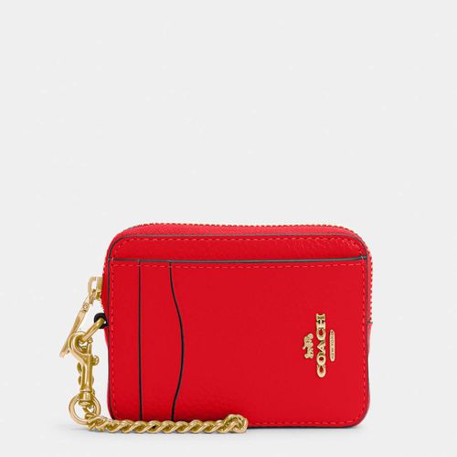 Electric Pebble Leather Zip Card Case - Coach - Modalova