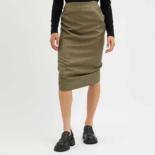 Khaki Pinstripe Wool Skirt - Vivienne Westwood - Modalova