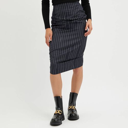 Navy Pinstripe Wool Skirt - Vivienne Westwood - Modalova