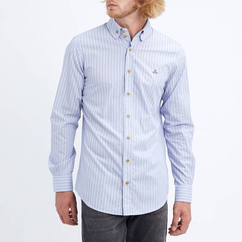 Blue 2 Button Krall Striped Cotton Shirt - Vivienne Westwood - Modalova