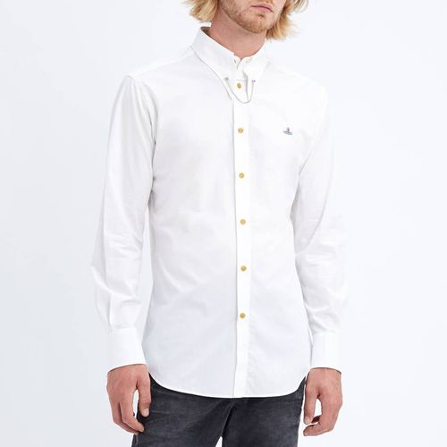White Clip Neck Cotton Shirt - Vivienne Westwood - Modalova