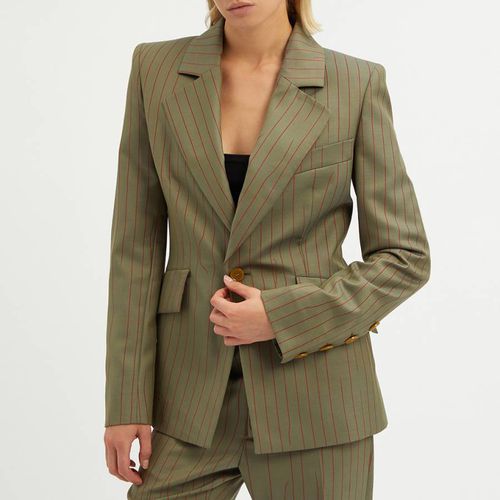 Khaki Pinstripe Wool Blazer - Vivienne Westwood - Modalova